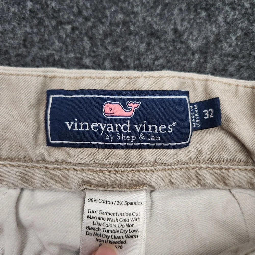 Vineyard Vines Breaker Shorts Mens 32‎ Beige Khaki Chino Cotton Stretch Casual